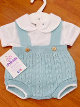 Cargar imagen en el visor de la galería, Conjunto hilo peto 1 a 6 meses verde agua | primavera verano
