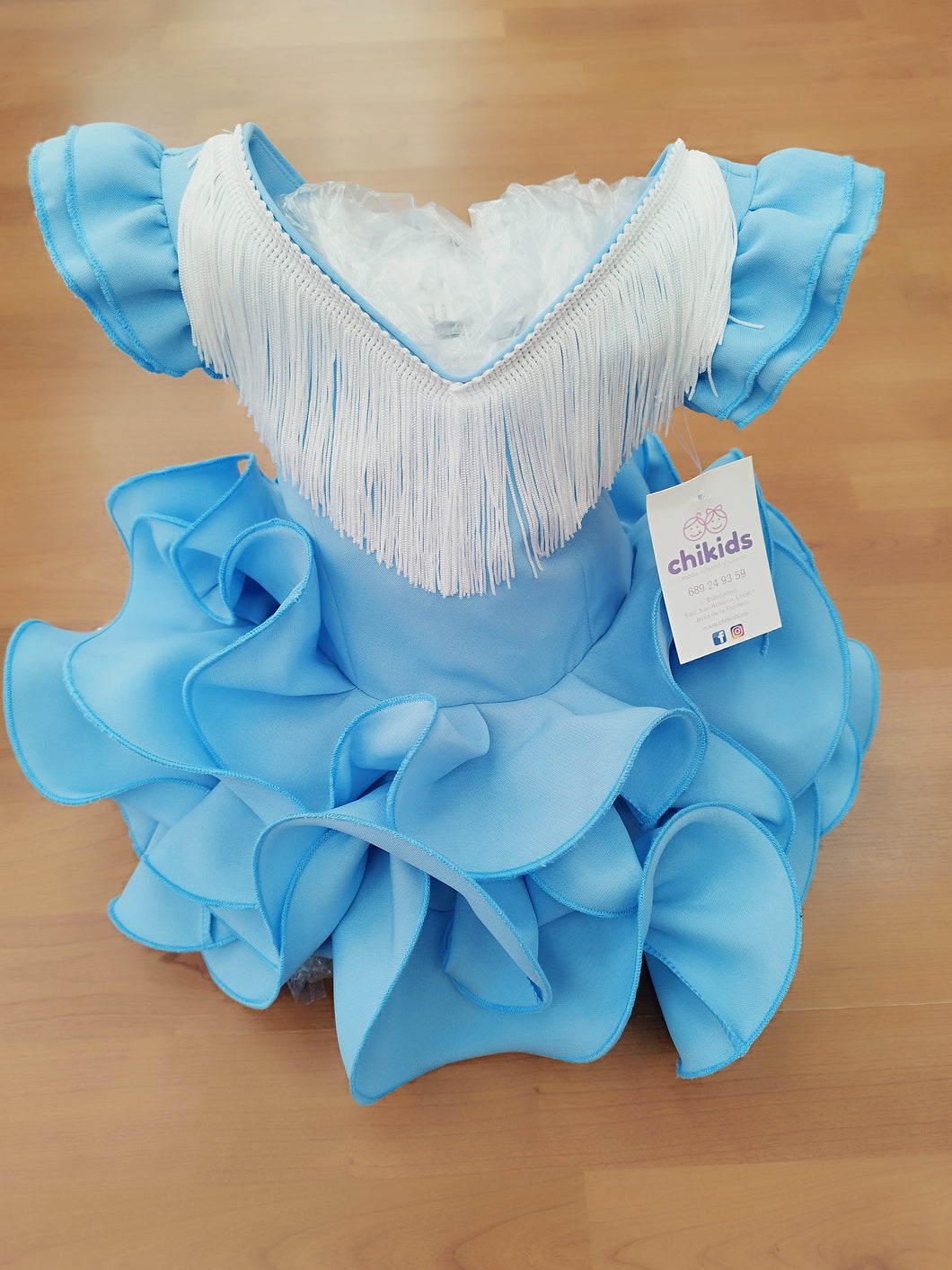 Vestido Cayetana celeste 0 a 6 años