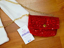 Cargar imagen en el visor de la galería, Conjunto con bolso &quot;princesa&quot; rojo 4 a 14 años