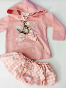 Conjunto Conejito cuadros rosa 12 mes a 36 meses