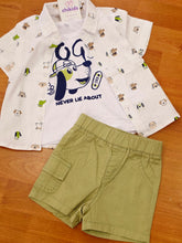 Cargar imagen en el visor de la galería, Conjunto 3 piezas "Dog" blanco y verde ref: ja2469 | Primavera verano