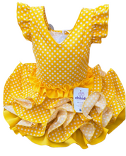 Cargar imagen en el visor de la galería, Vestido Flamenca &quot;Macanita&quot; Amarillo /blanco