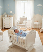 Cargar imagen en el visor de la galería, Conjunto hilo 0 a 6 mes Celeste | Primavera Verano