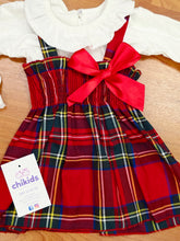 Cargar imagen en el visor de la galería, Vestido &quot;escoces&quot; con camiseta blanca 3 a 36 meses