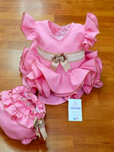 Cargar imagen en el visor de la galería, Vestido y braga Flamenca "Paquera" rosa 3 a 18 meses