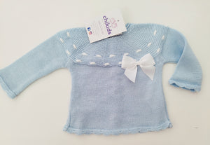 Conjunto 3 pza hilo "mar" celeste 1/3 meses