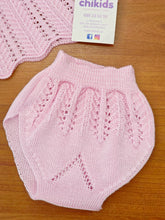 Cargar imagen en el visor de la galería, Conjunto "nube" hilo rosa bebe 0 y 3 meses ref:1884 | Canastilla Verano