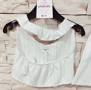 Conjunto "Elda" blanco chaleco 4/14 años