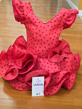 Cargar imagen en el visor de la galería, Vestido Flamenca "Buleria" Rojo lunar rojo 0 a 6 años