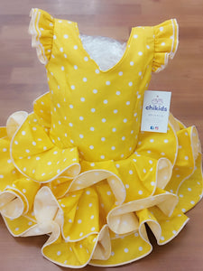 Vestido flamenca Paquera amarillo de 0 a 6 años