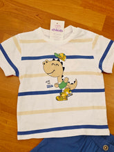Cargar imagen en el visor de la galería, Conjunto "Dino rayas" azul ref:rf1854| Primavera verano