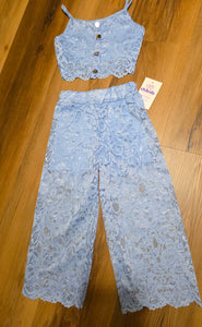 Conjunto encaje azul 4 a 14 años