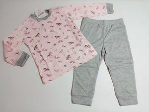 Pijama "unicornio" gris/rosa bebe 1 a 5 años