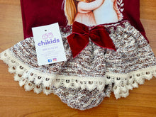 Cargar imagen en el visor de la galería, Conjunto granate &quot;Princesa y unicornio&quot; 12 a 48 meses