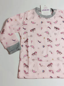 Pijama "unicornio" gris/rosa bebe 1 a 5 años