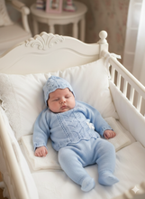 Cargar imagen en el visor de la galería, Conjunto hilo 00 a 3 meses Celeste | Primavera Verano