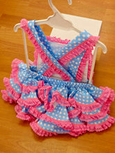 Cargar imagen en el visor de la galería, Ranita Flamenca "Faraona" celeste/rosa 3 a 18 meses