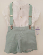 Cargar imagen en el visor de la galería, Conjunto pantalon  "Leonor" verde 6  a 36 meses | Ceremonia Primavera Verano