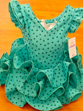 Cargar imagen en el visor de la galería, Vestido Flamenca "Buleria" Verde lunar verde 0 a 6 años