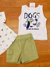 Cargar imagen en el visor de la galería, Conjunto 3 piezas "Dog" blanco y verde ref: ja2469 | Primavera verano