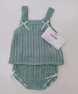 Conjunto "Conil" hilo verde agua