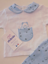 Cargar imagen en el visor de la galería, Conjunto 2 piezas "Osito" 0 a 6 mes azul | Primavera Verano