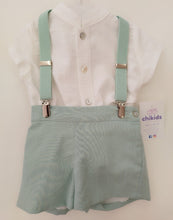 Cargar imagen en el visor de la galería, Conjunto pantalon  "Leonor" verde 6  a 36 meses | Ceremonia Primavera Verano