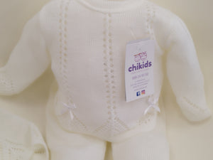 Conjunto hilo 3 piezas blanco 0/3 meses