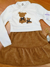 Cargar imagen en el visor de la galería, Vestido con bolso &quot;ositos&quot; marron 4 a 14 años