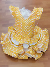 Cargar imagen en el visor de la galería, Vestido Flamenca &quot; Lolita&quot; Mostaza/blanco de 0 a 6 años