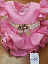 Cargar imagen en el visor de la galería, Vestido y braga Flamenca "Paquera" rosa 3 a 18 meses