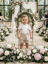 Cargar imagen en el visor de la galería, Conjunto pantalon  "Leonor" Arena-topo 6  a 36 meses | Ceremonia Primavera Verano