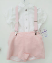 Cargar imagen en el visor de la galería, Conjunto pantalon  "Leonor" rosa 6  a 36 meses | Ceremonia Primavera Verano