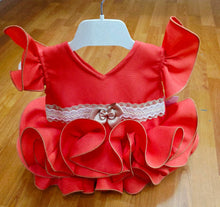 Cargar imagen en el visor de la galería, Vestido y braga Flamenca "Paquera" Coral  3 a 18 meses