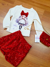 Cargar imagen en el visor de la galería, Conjunto con bolso &quot;princesa&quot; rojo 4 a 14 años