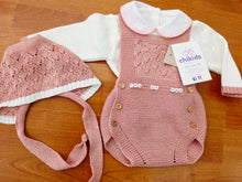 Cargar imagen en el visor de la galería, Conjunto Peto hilo 0 a 6 mes Rosa Palo | Primavera Verano