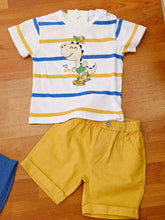 Cargar imagen en el visor de la galería, Conjunto "Dino rayas" mostaza ref: rf1854 | Primavera verano