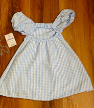 Cargar imagen en el visor de la galería, Vestido+bolso vichy azul "Roma" 4 a 14 años ref 2863