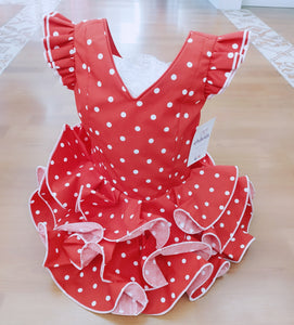 Vestidos flamenca Paquera rojo de 0  a 6 años