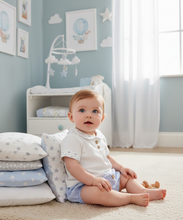 Cargar imagen en el visor de la galería, Conjunto pololo "Goa" azul 6 a 24 meses | Calamaro