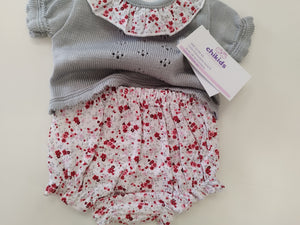 Conjunto "Sol" gris/rojo 1/6 meses