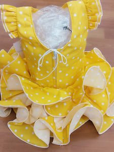 Vestido flamenca Paquera amarillo de 0 a 6 años