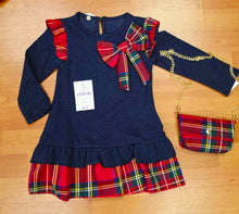Cargar imagen en el visor de la galería, Vestido con bolso&quot;Escocia&quot; 4 a 14 años