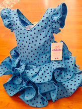 Cargar imagen en el visor de la galería, Vestido Flamenca "Buleria" Azul lunar azul 0 a 6 años