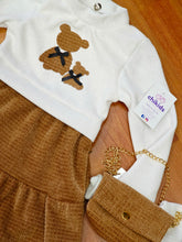 Cargar imagen en el visor de la galería, Vestido con bolso &quot;ositos&quot; marron 4 a 14 años