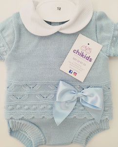 Conjunto hilo 1/6 meses celeste m/c