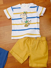 Cargar imagen en el visor de la galería, Conjunto "Dino rayas" mostaza ref: rf1854 | Primavera verano