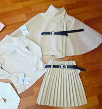 Cargar imagen en el visor de la galería, Conjunto &quot;Cloe&quot; capa+falda+camiseta Marfil 4 a 14 años