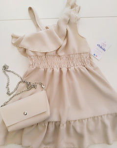 Vestido y bolso "Roche" marfil 4/14 años