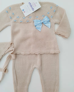 Conjunto 3 pza hilo "mar" camel 1/3 meses